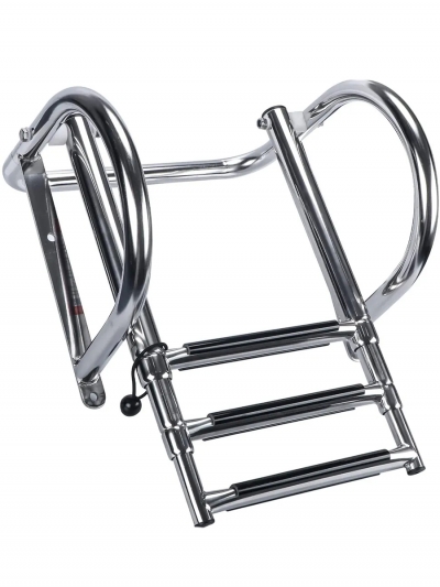 Складная трехступенчатая лестница для лодки с поручнями безопасности SeaLadder FT3+-2